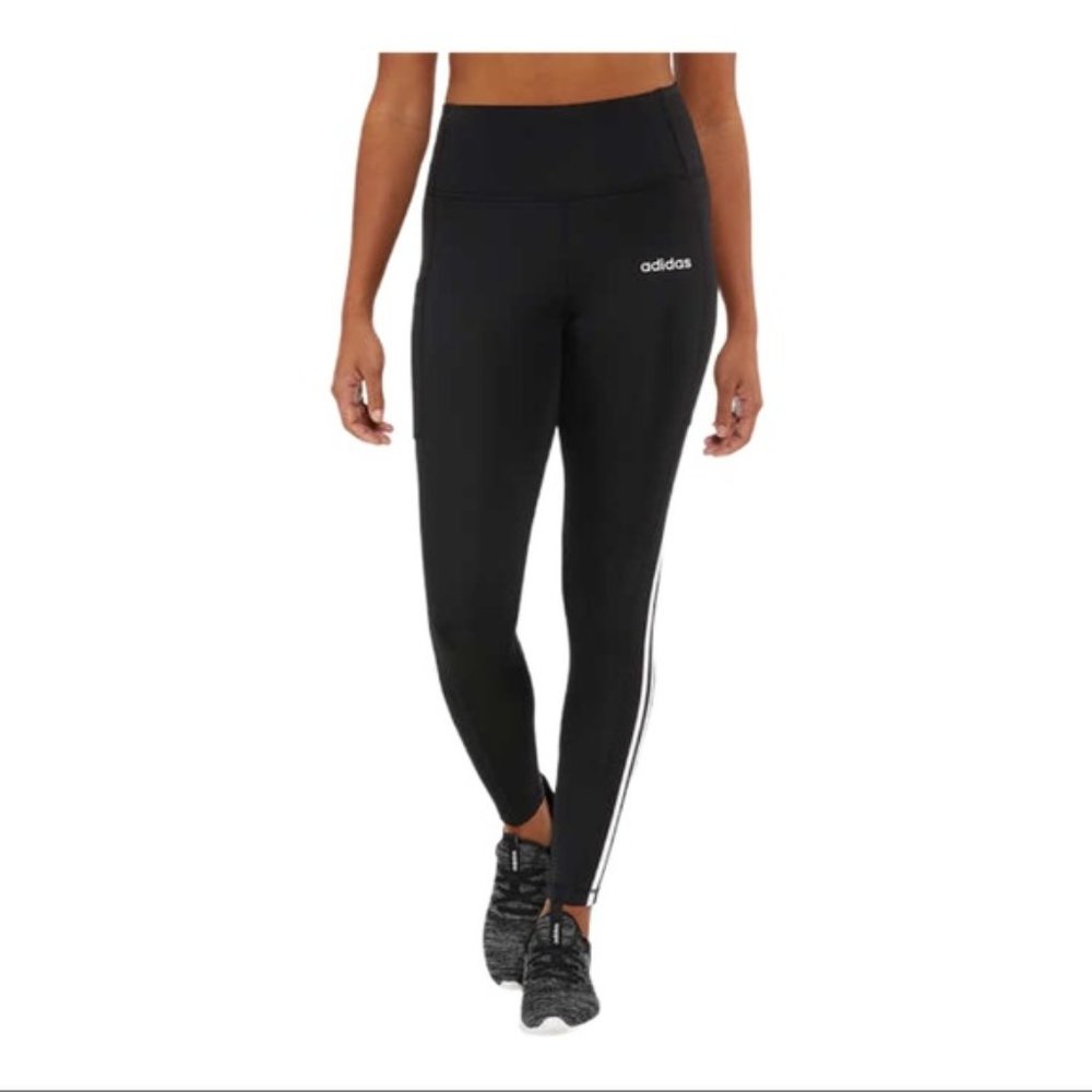 NWT ADIDAS 7/8 Aeroready 3 Stripe Tight Legging - Picture 2 of 5
